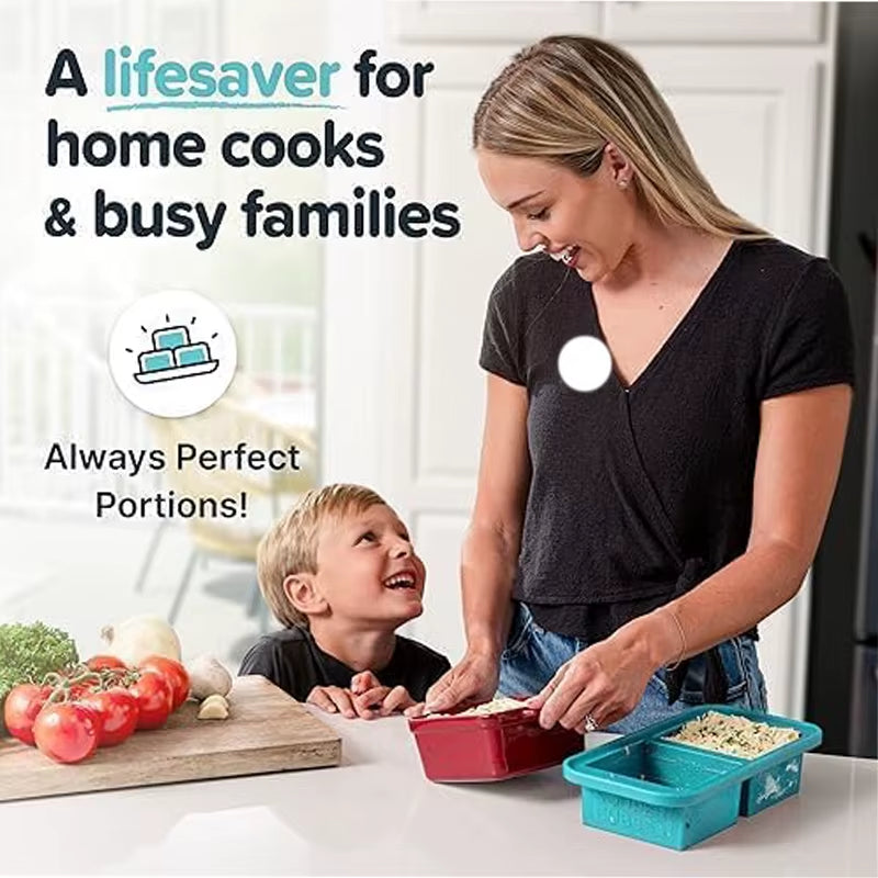 2/4/6Grid Food Grade Silicone Frozen Tray Ice Makerwith Lid Large-Capacity Ice Trays Suitable for Storing Frozen Soups Sauces