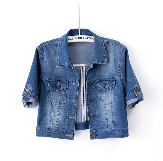 Women's Loose All-match Short-sleeved Denim Coat