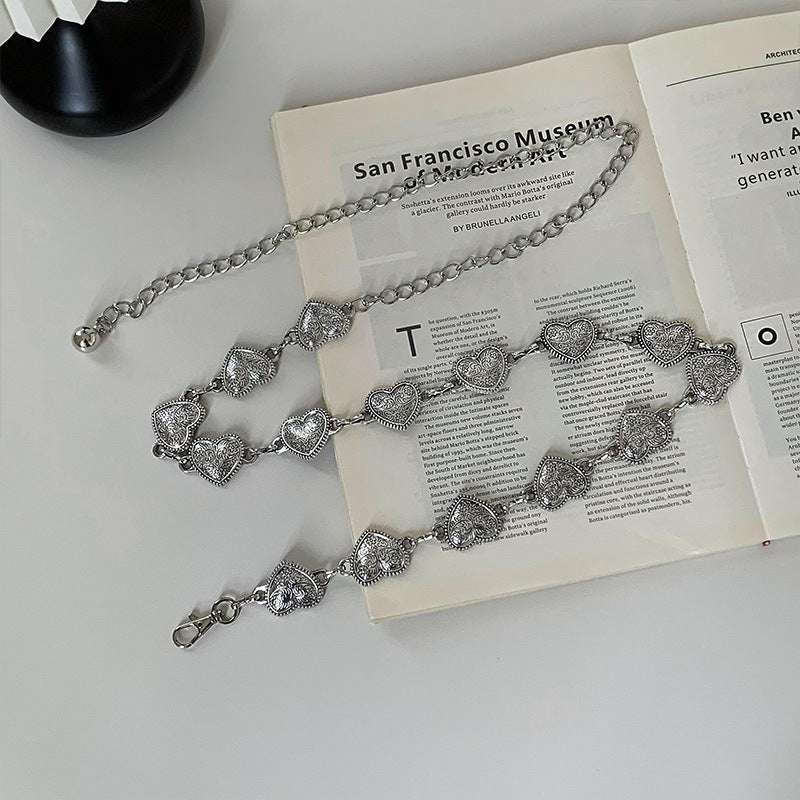 Silver Metal Butterfly Waist Chain For Women Vintage Belt