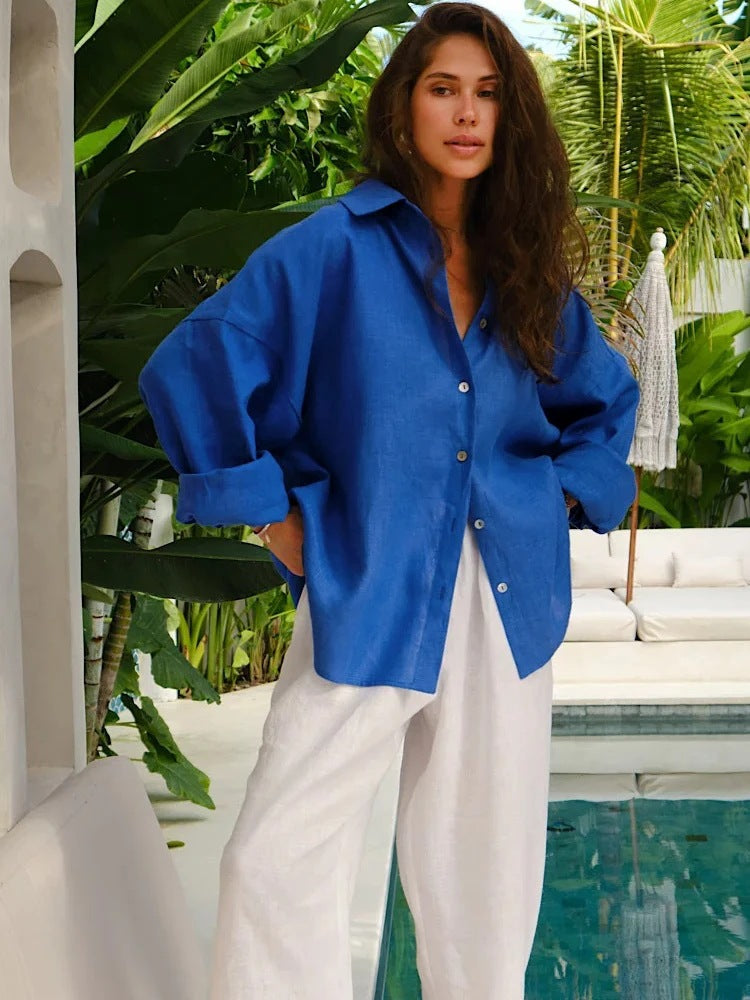 Women's Long Sleeve Ruffle Blouse Blouse