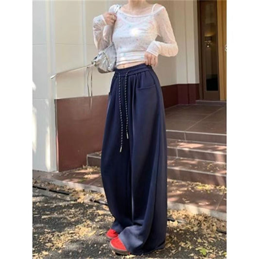 High Waist Drooping Straight Casual Mop Pants Loose Sweatpants