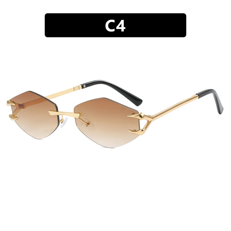 European And American Leisure Hip Hop Trend Sunglasses Frameless Grapple Polygonal Sunglasses