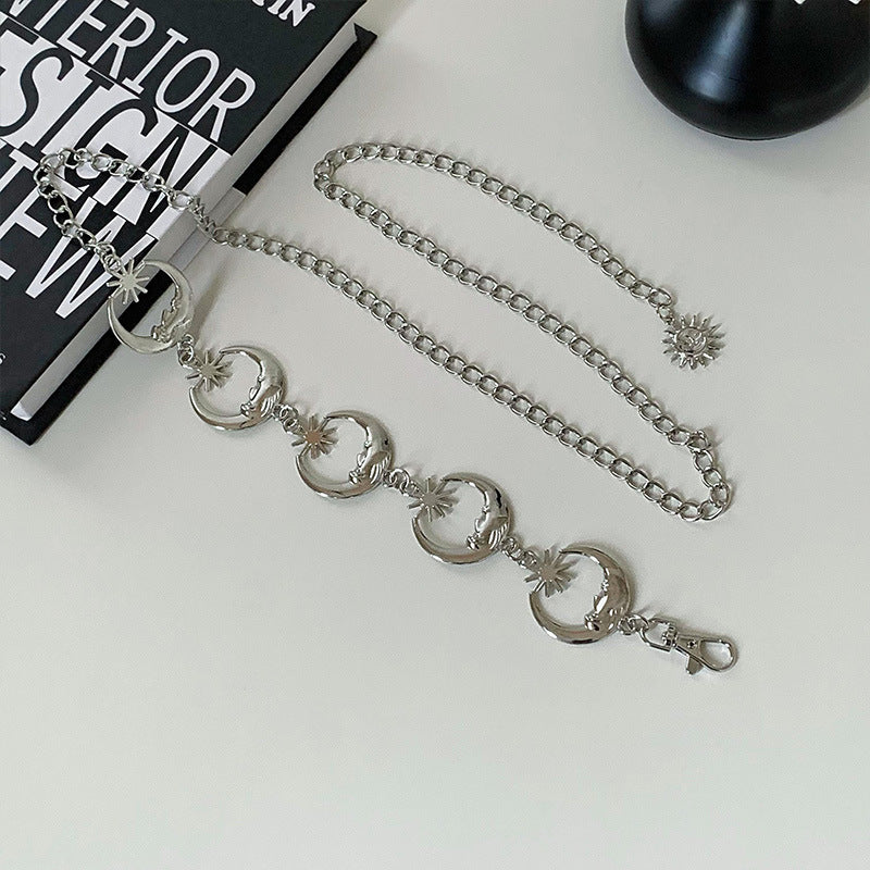 Silver Metal Butterfly Waist Chain For Women Vintage Belt