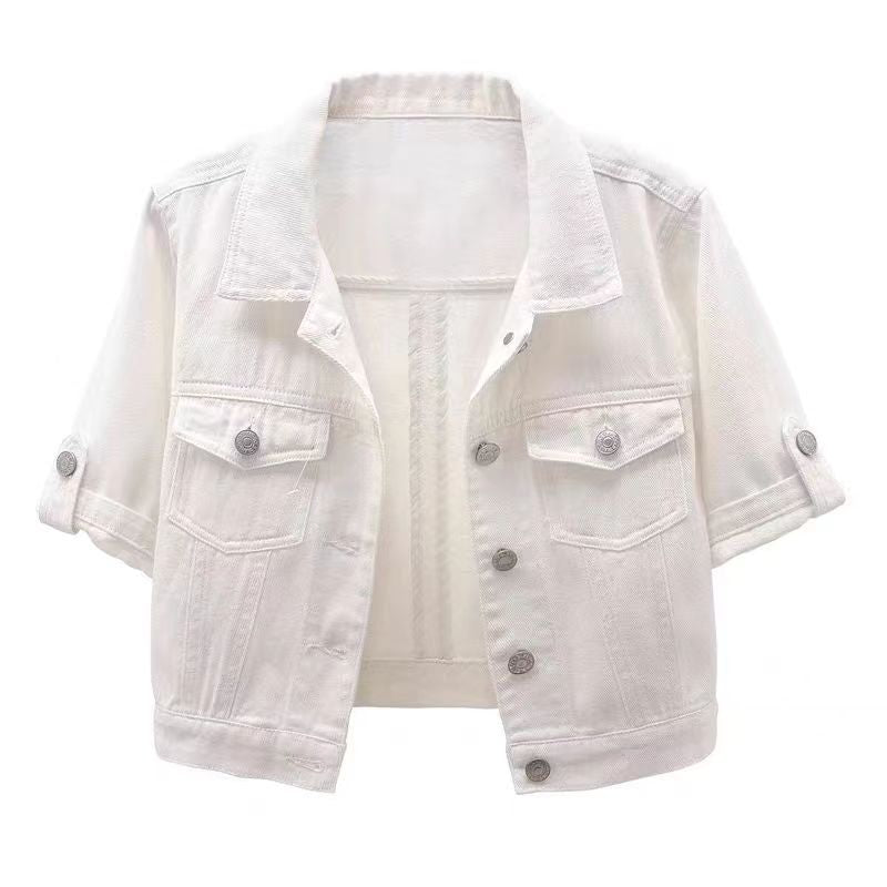 Women's Loose All-match Short-sleeved Denim Coat