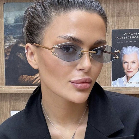 European And American Leisure Hip Hop Trend Sunglasses Frameless Grapple Polygonal Sunglasses
