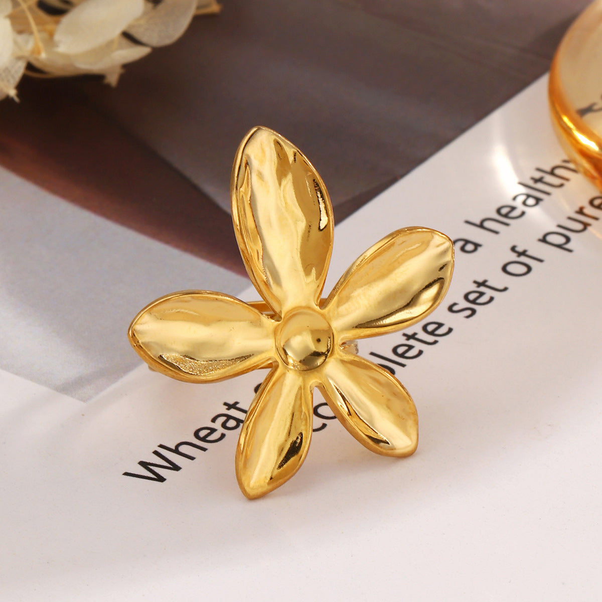Stainless Steel Flower Ring Love Ring For Women