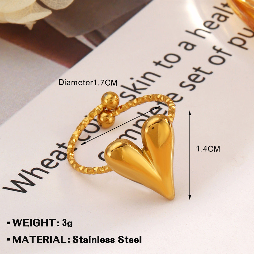 Stainless Steel Flower Ring Love Ring For Women
