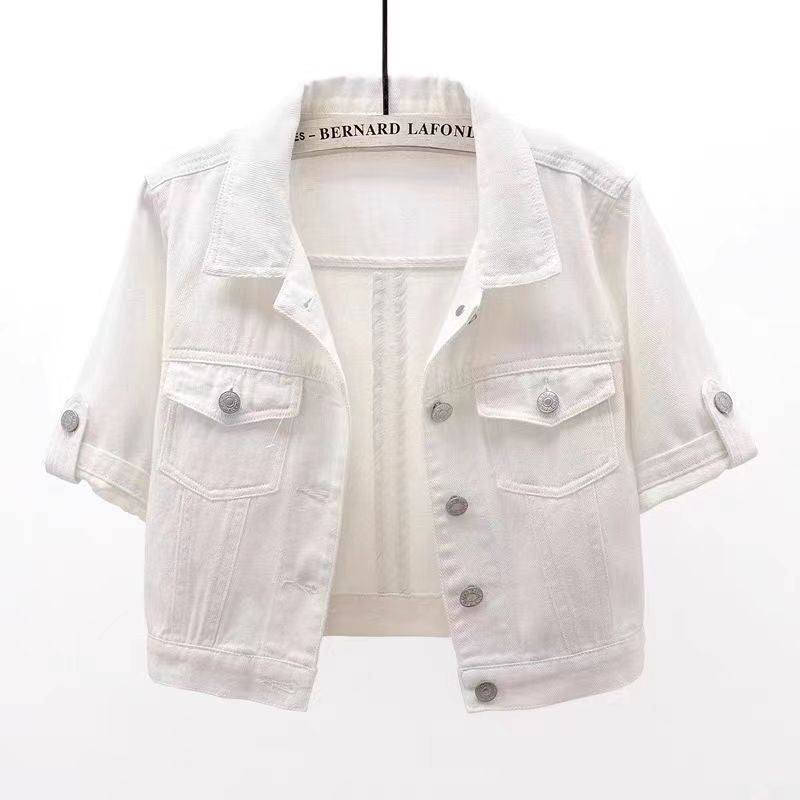 Women's Loose All-match Short-sleeved Denim Coat