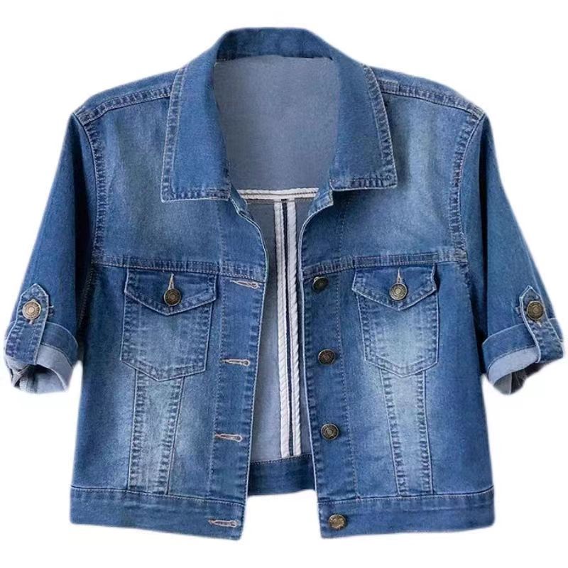 Women's Loose All-match Short-sleeved Denim Coat