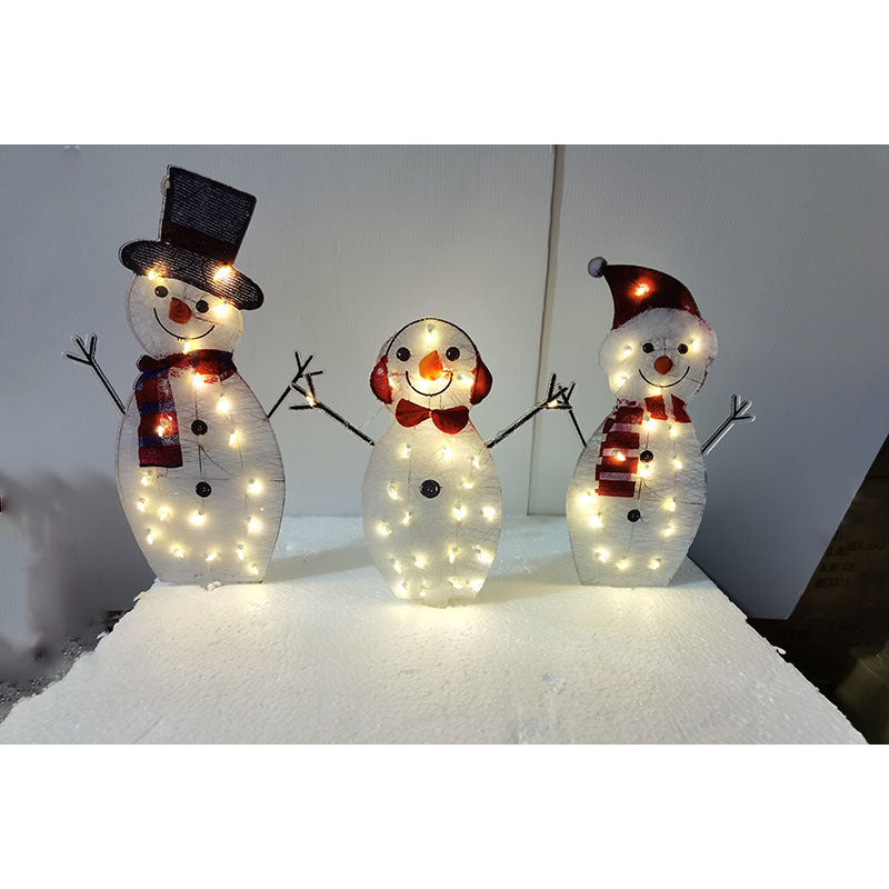 Christmas Scene Decoration With LED Lights Christmas Snowman Ornaments