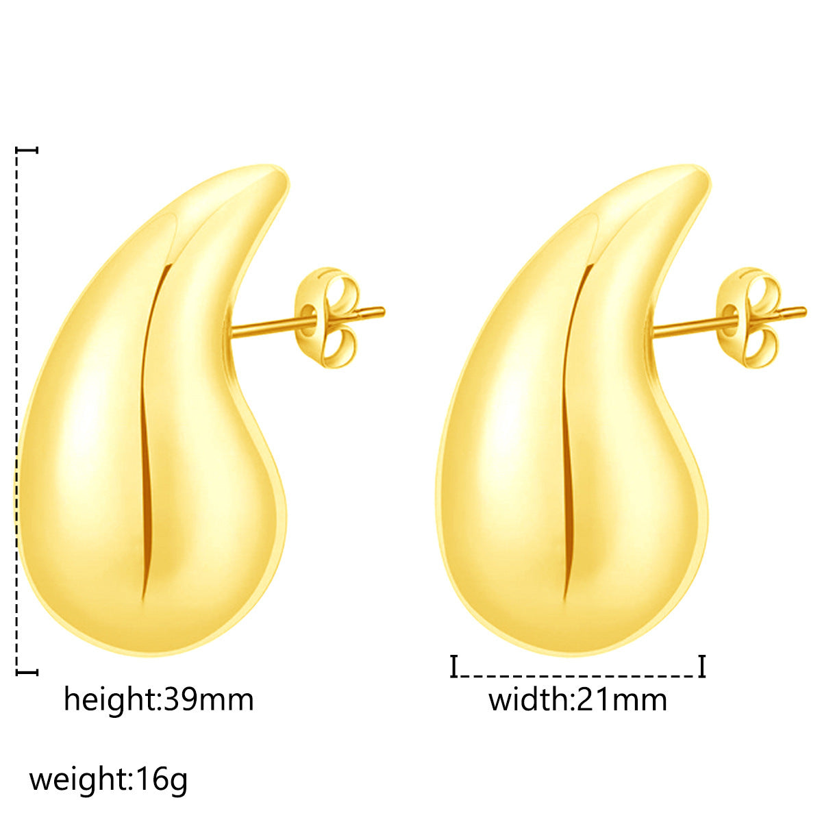 Women's Fashion Stainless Steel Droplet Earrings