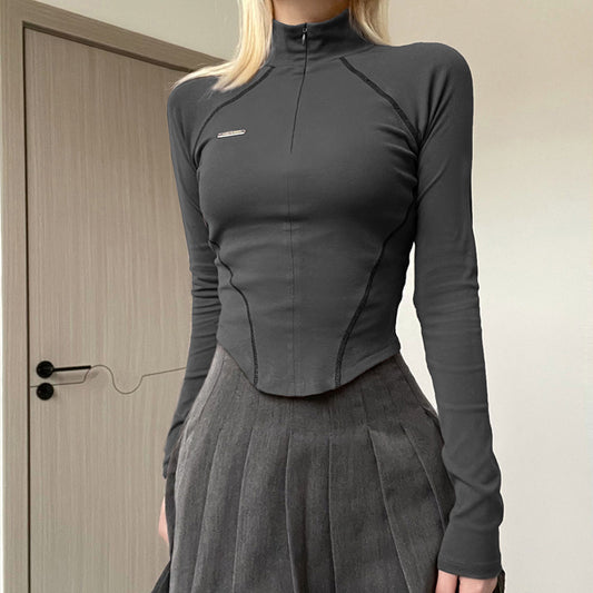 Vintage Invisible Zipper Fitted T Shirt