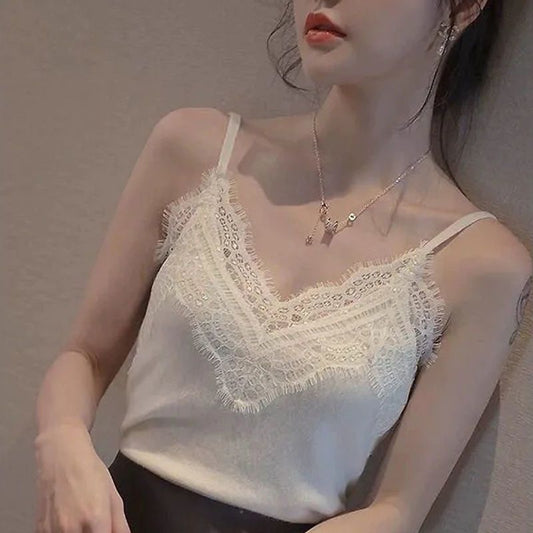 Women's V-neck Stitching Lace Camisole