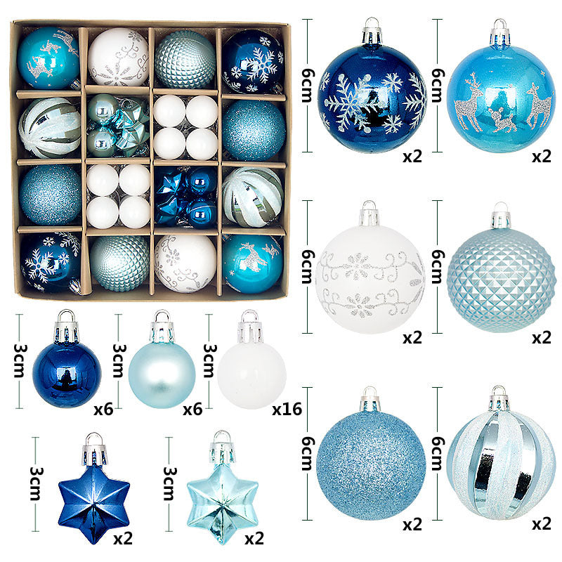 44PCS Painted Shaped Paper Box Electroplating Ball Pendant