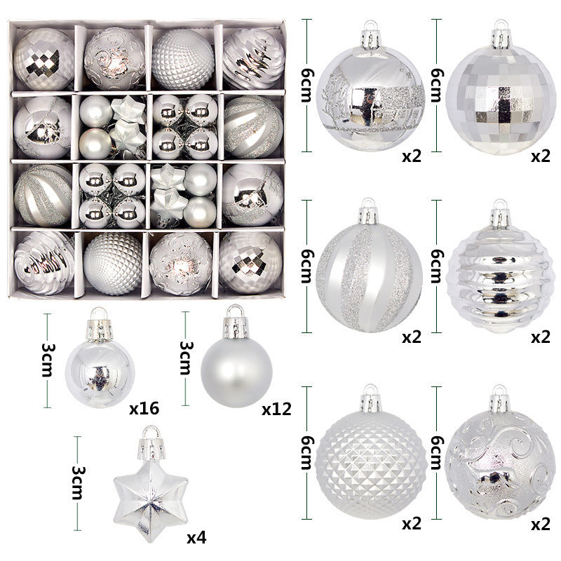 44PCS Painted Shaped Paper Box Electroplating Ball Pendant