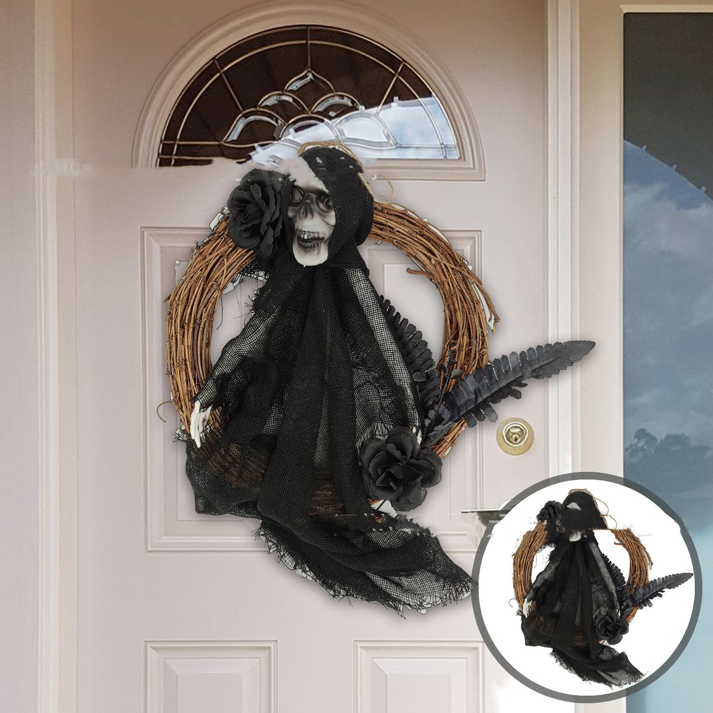 Horror Wreath Ornaments Skull Wreath Forest Decorations