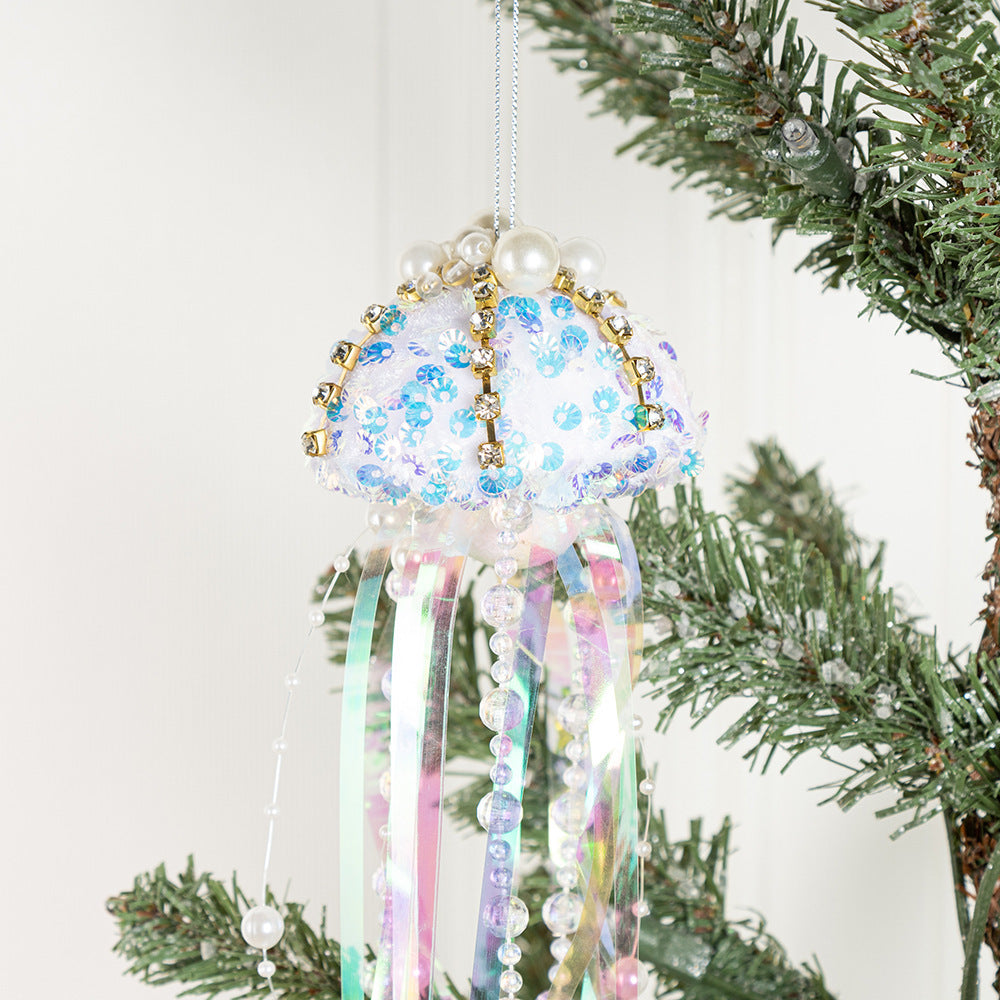 Pearl Glass Jellyfish Christmas Decorations