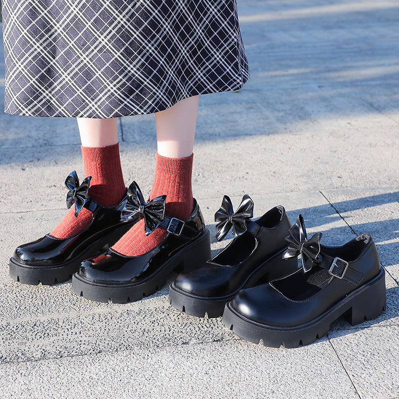 Women's Thick Sole Vintage College Mary Jane Shoes