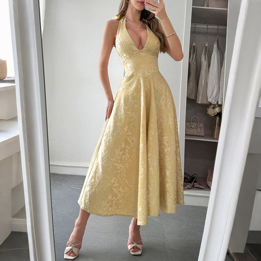 European And American Elegant Evening Dress Halter Waist