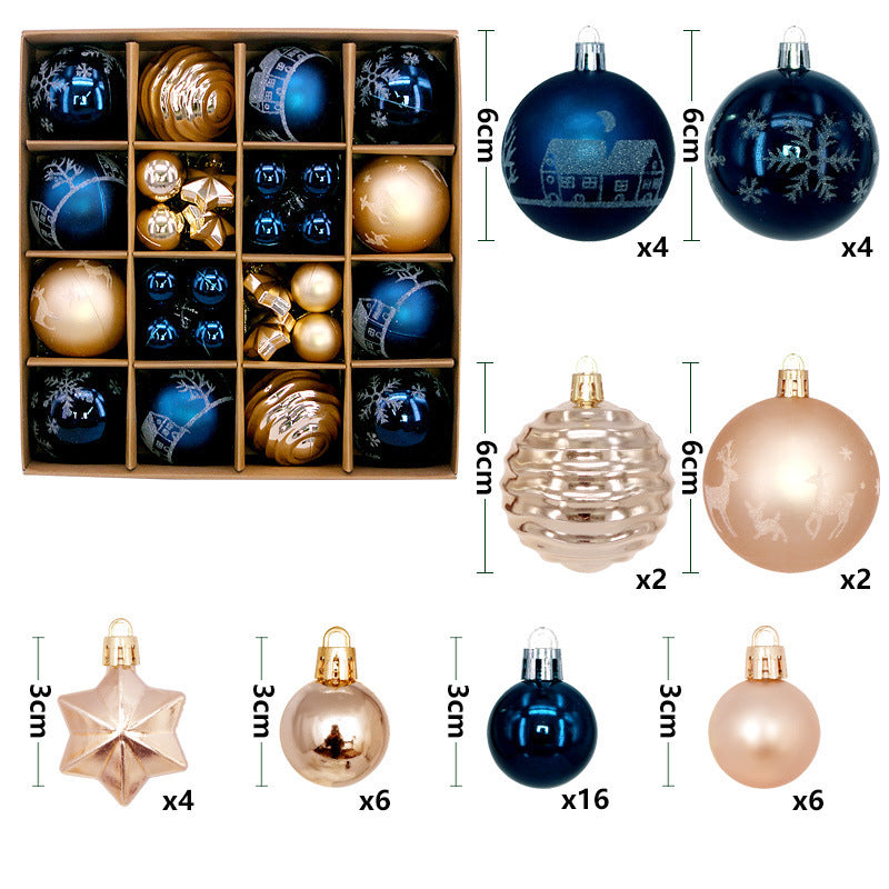 44PCS Painted Shaped Paper Box Electroplating Ball Pendant