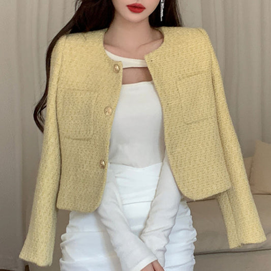 French Style Jacket Women's Coat Tweed