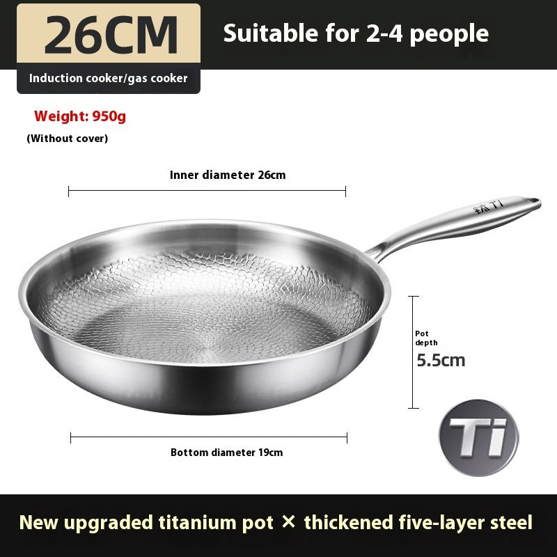 Pure Titanium Frying Pan Non-coated Non-stick Pan
