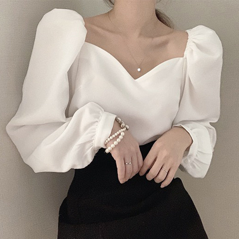 Loose Puffed Sleeve Blouse Blouse Woman