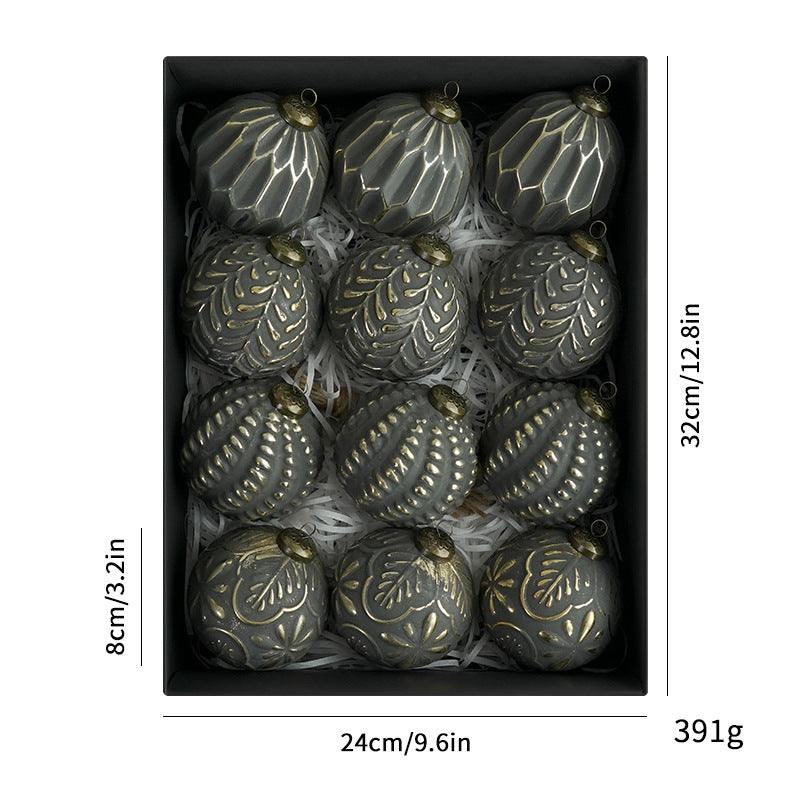 8cm Ancient Christmas Ball Decorative Ornaments