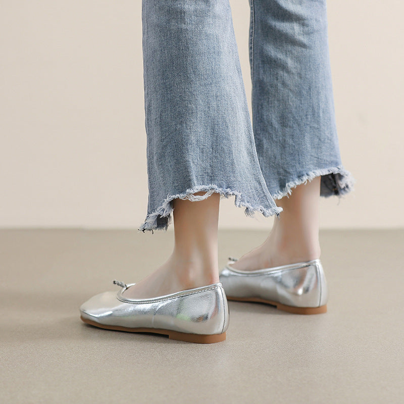 Women's French Mary Jane Split Toe Flat Shoes