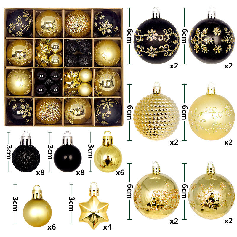 44PCS Painted Shaped Paper Box Electroplating Ball Pendant