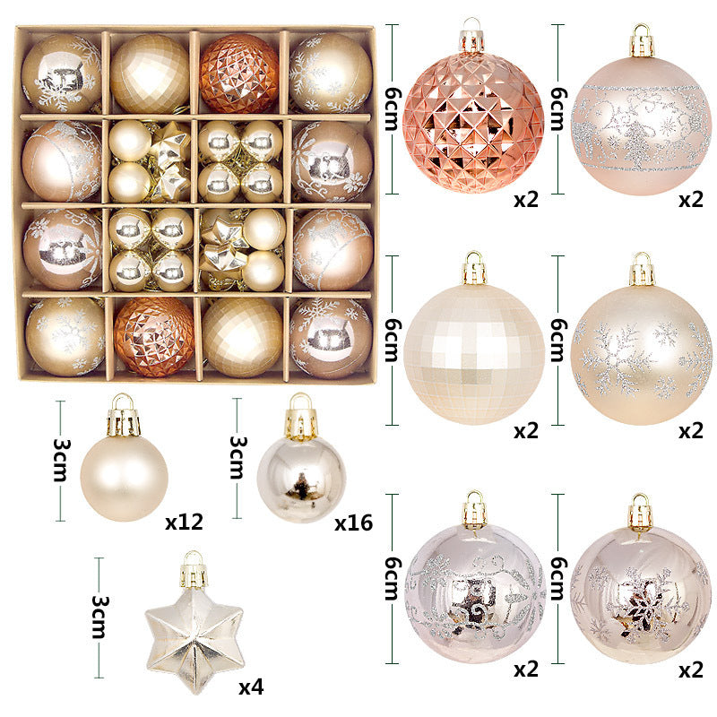 44PCS Painted Shaped Paper Box Electroplating Ball Pendant