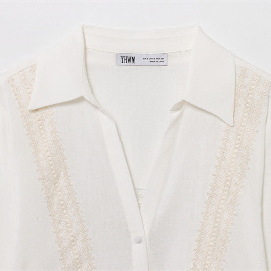 Linen Blended Vacation Style Shirt