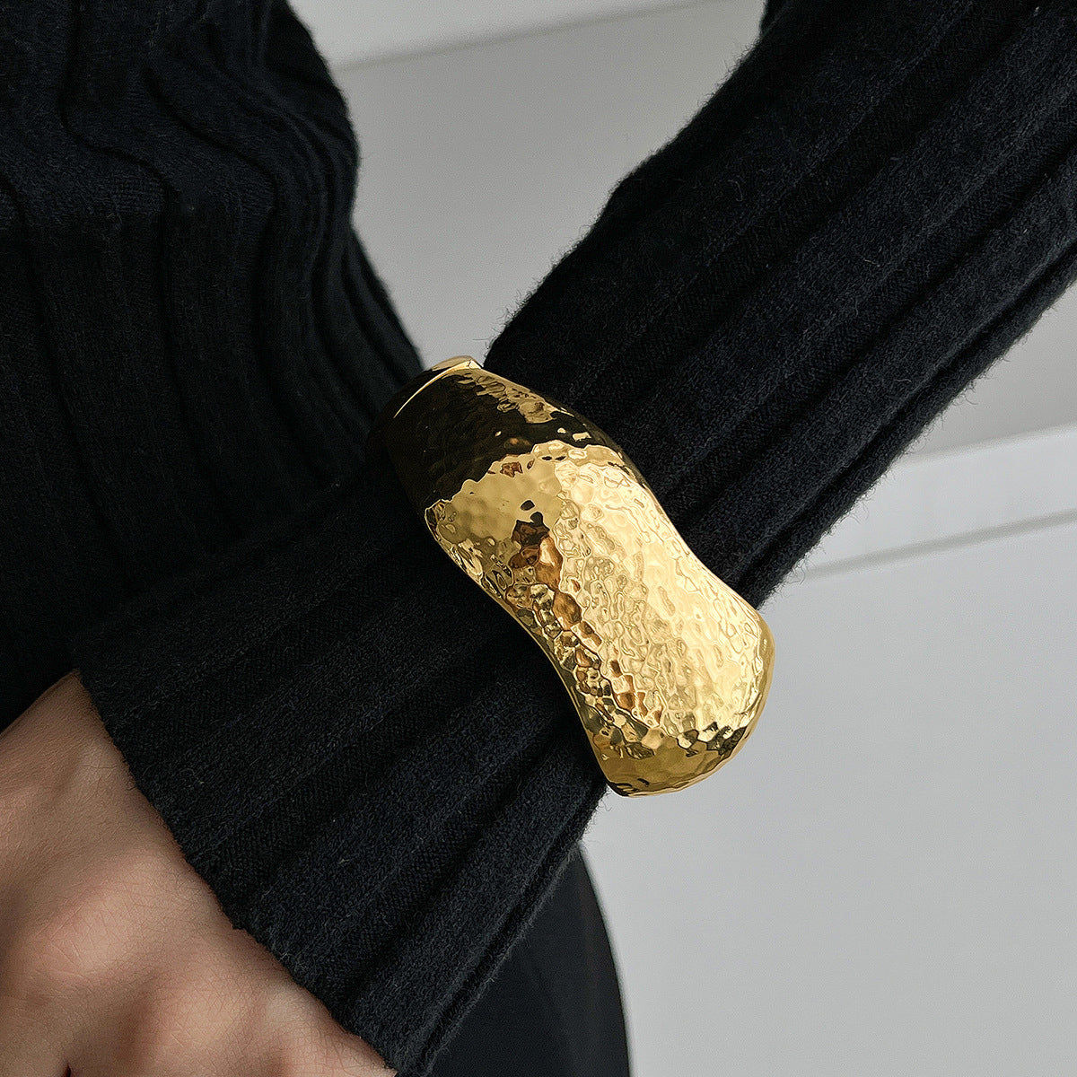 Glossy Heavy Industry Design Bracelet Geometric Personalized Wide Bracelet