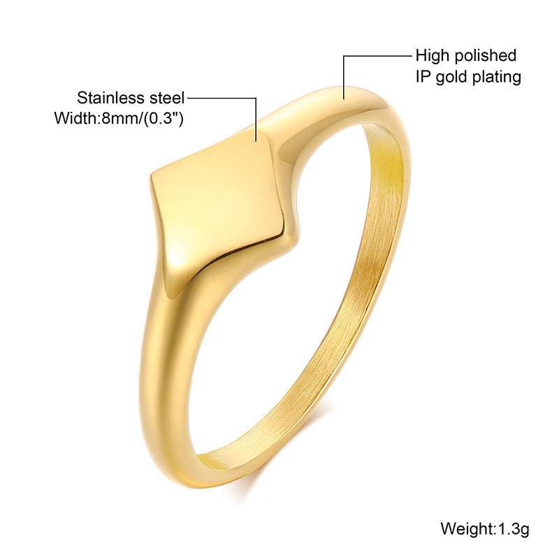 Stainless Steel Neutral Geometric Ring