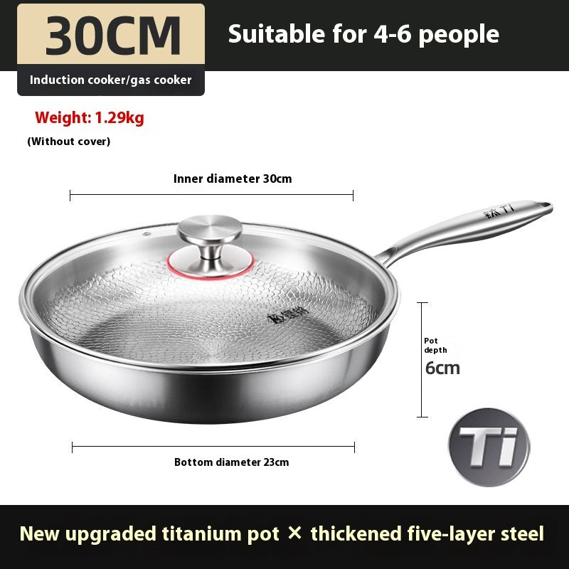 Pure Titanium Frying Pan Non-coated Non-stick Pan