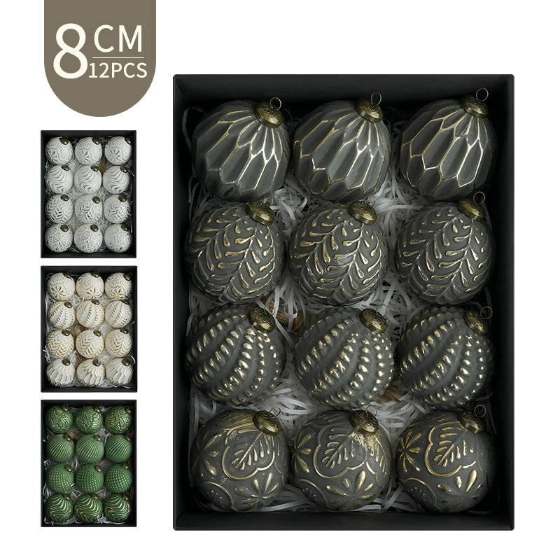 8cm Ancient Christmas Ball Decorative Ornaments